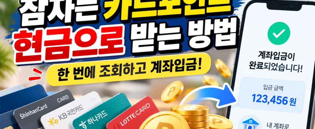신용카드 포인트 현금으로 받는 방법｜계좌입금까지 한 번에